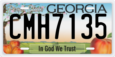 GA license plate CMH7135