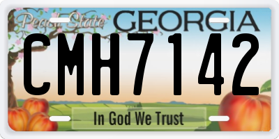 GA license plate CMH7142