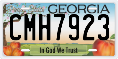 GA license plate CMH7923