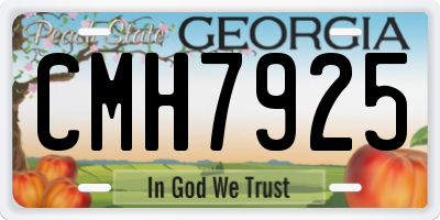 GA license plate CMH7925