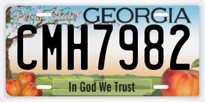 GA license plate CMH7982