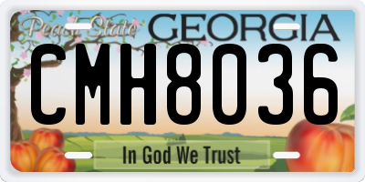 GA license plate CMH8036