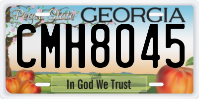GA license plate CMH8045
