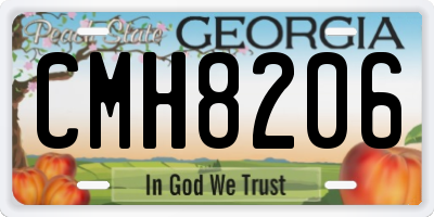 GA license plate CMH8206