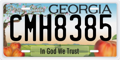GA license plate CMH8385