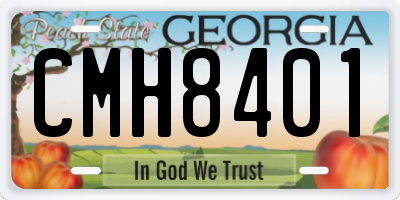 GA license plate CMH8401