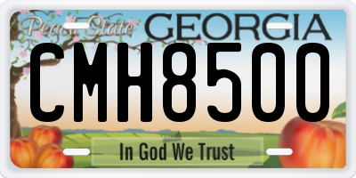 GA license plate CMH8500