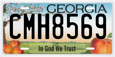 GA license plate CMH8569