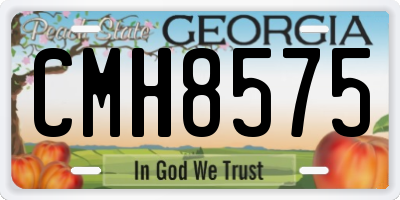 GA license plate CMH8575
