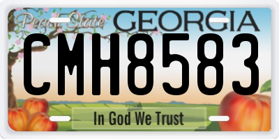 GA license plate CMH8583