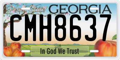 GA license plate CMH8637