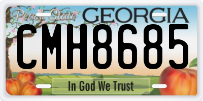 GA license plate CMH8685