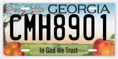 GA license plate CMH8901