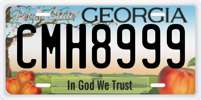 GA license plate CMH8999