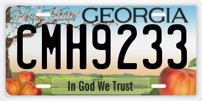 GA license plate CMH9233