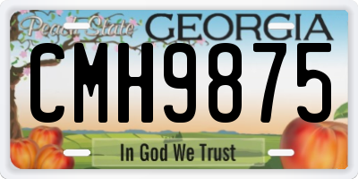 GA license plate CMH9875