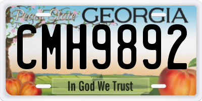 GA license plate CMH9892
