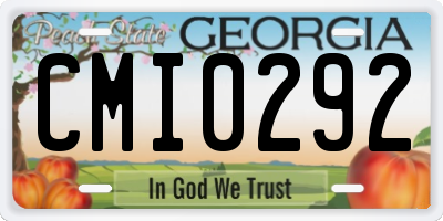 GA license plate CMI0292