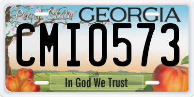 GA license plate CMI0573