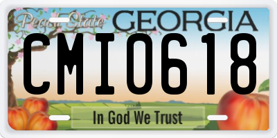 GA license plate CMI0618