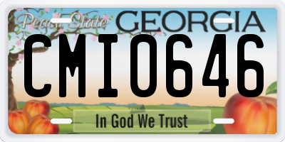 GA license plate CMI0646