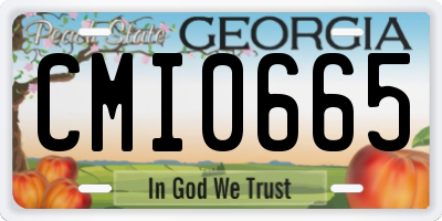 GA license plate CMI0665