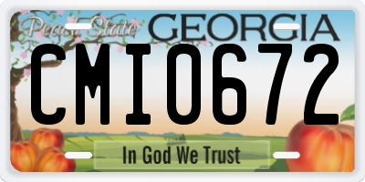GA license plate CMI0672
