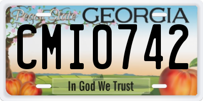 GA license plate CMI0742