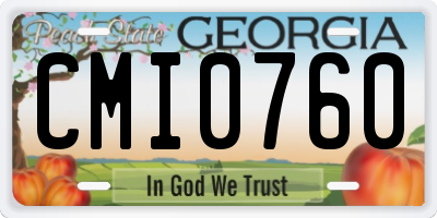 GA license plate CMI0760