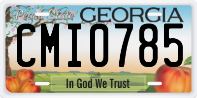 GA license plate CMI0785