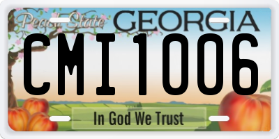 GA license plate CMI1006