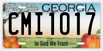 GA license plate CMI1017