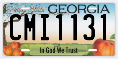 GA license plate CMI1131