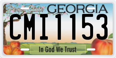 GA license plate CMI1153