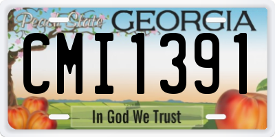 GA license plate CMI1391