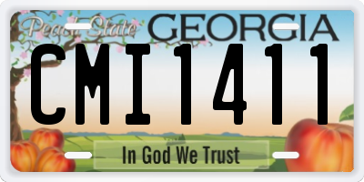 GA license plate CMI1411