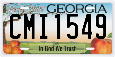 GA license plate CMI1549