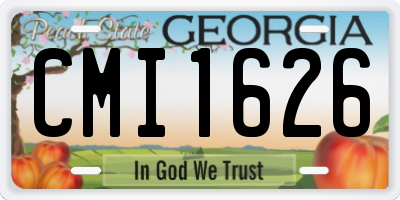 GA license plate CMI1626