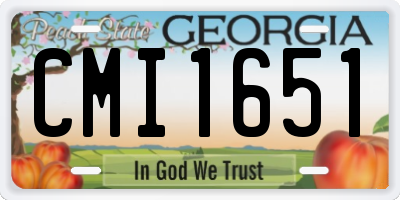 GA license plate CMI1651