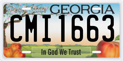 GA license plate CMI1663
