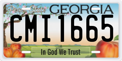 GA license plate CMI1665