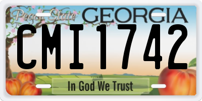 GA license plate CMI1742