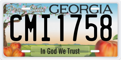 GA license plate CMI1758