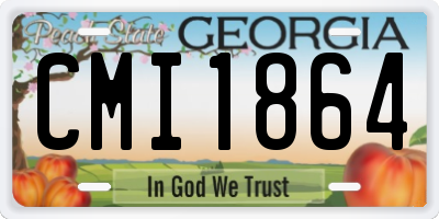 GA license plate CMI1864