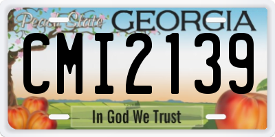 GA license plate CMI2139