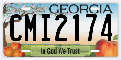 GA license plate CMI2174