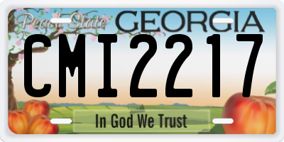 GA license plate CMI2217