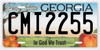 GA license plate CMI2255