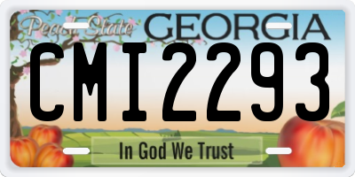 GA license plate CMI2293