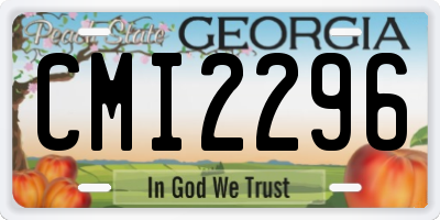 GA license plate CMI2296